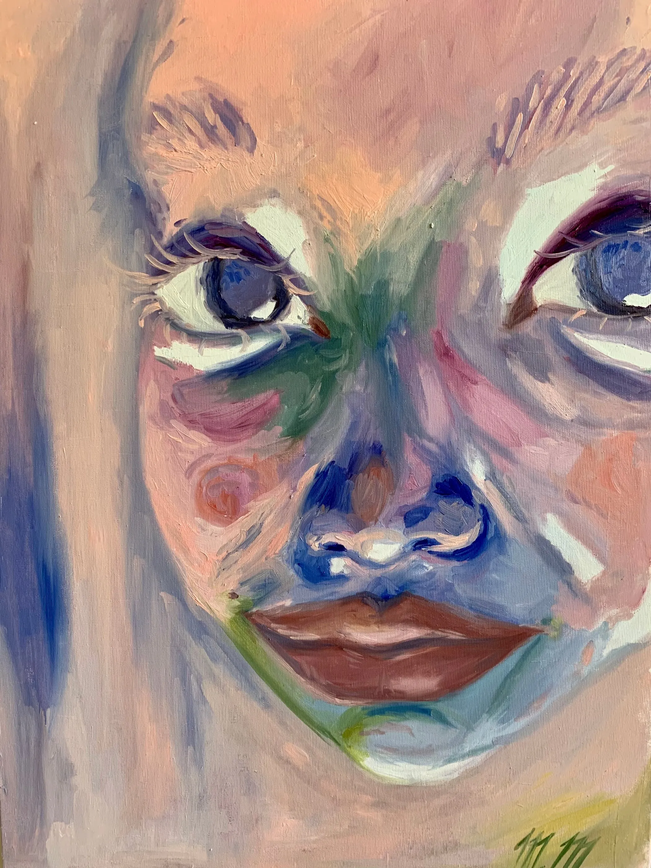 Autoportrét jaro 2022, 2022, huile sur toile, 60 × 70 cm