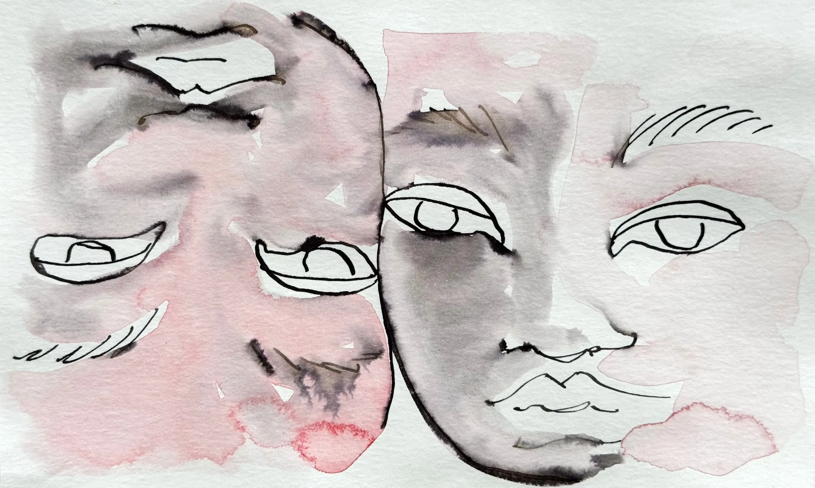 Untitled, ink and watercolour on paper