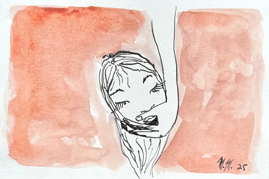 Scházení, 2025, ink and watercolour on paper, various sizes