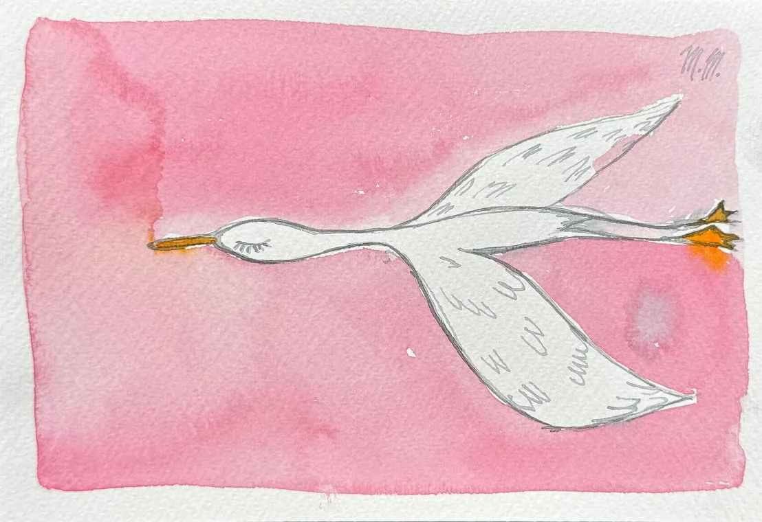 Volavka, 2025, watercolour on paper, A6