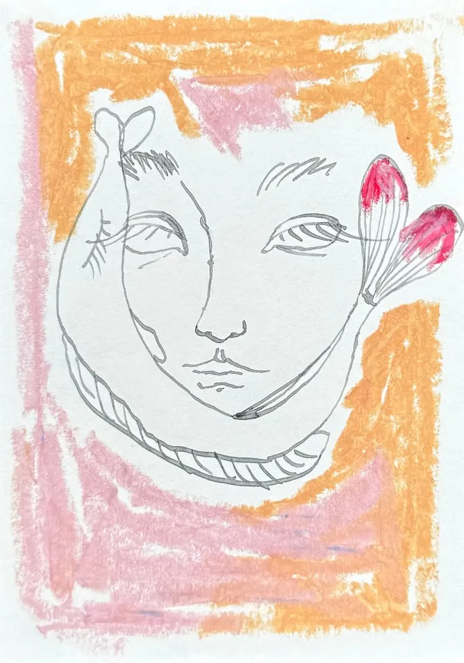 Untitled, 2025, oil pastel and watercolour on paper, A6