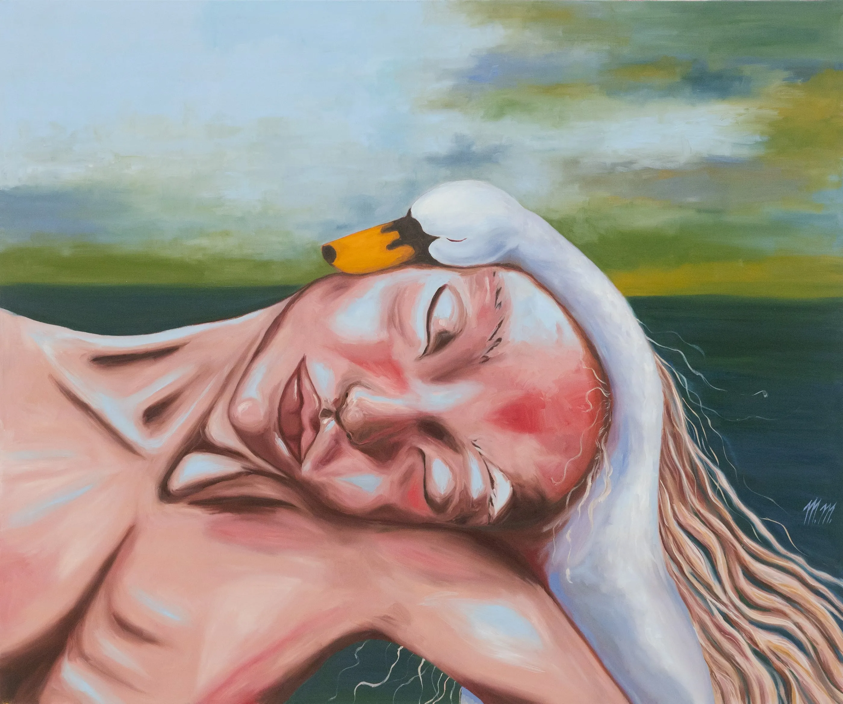Labutí, 2024, huile sur toile, 100 × 80 cm