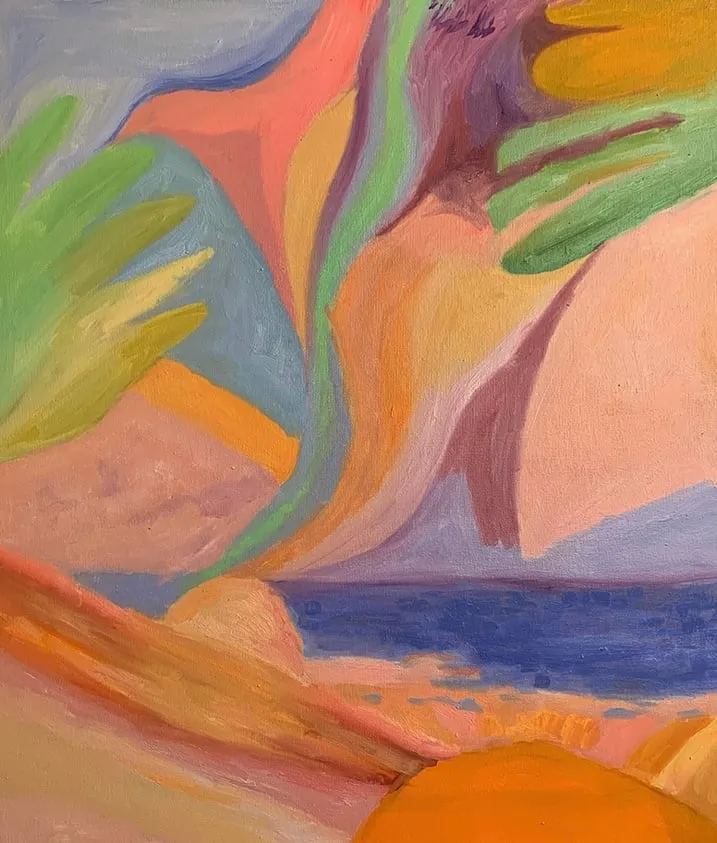 Oboustranná abstrakce, 2023, huile sur toile, 60 × 70 cm