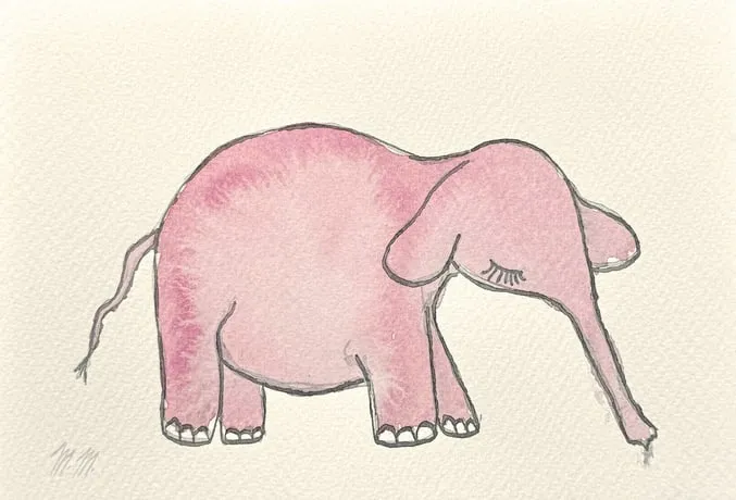 Sloní období, 2025–2026, watercolour on paper, A6