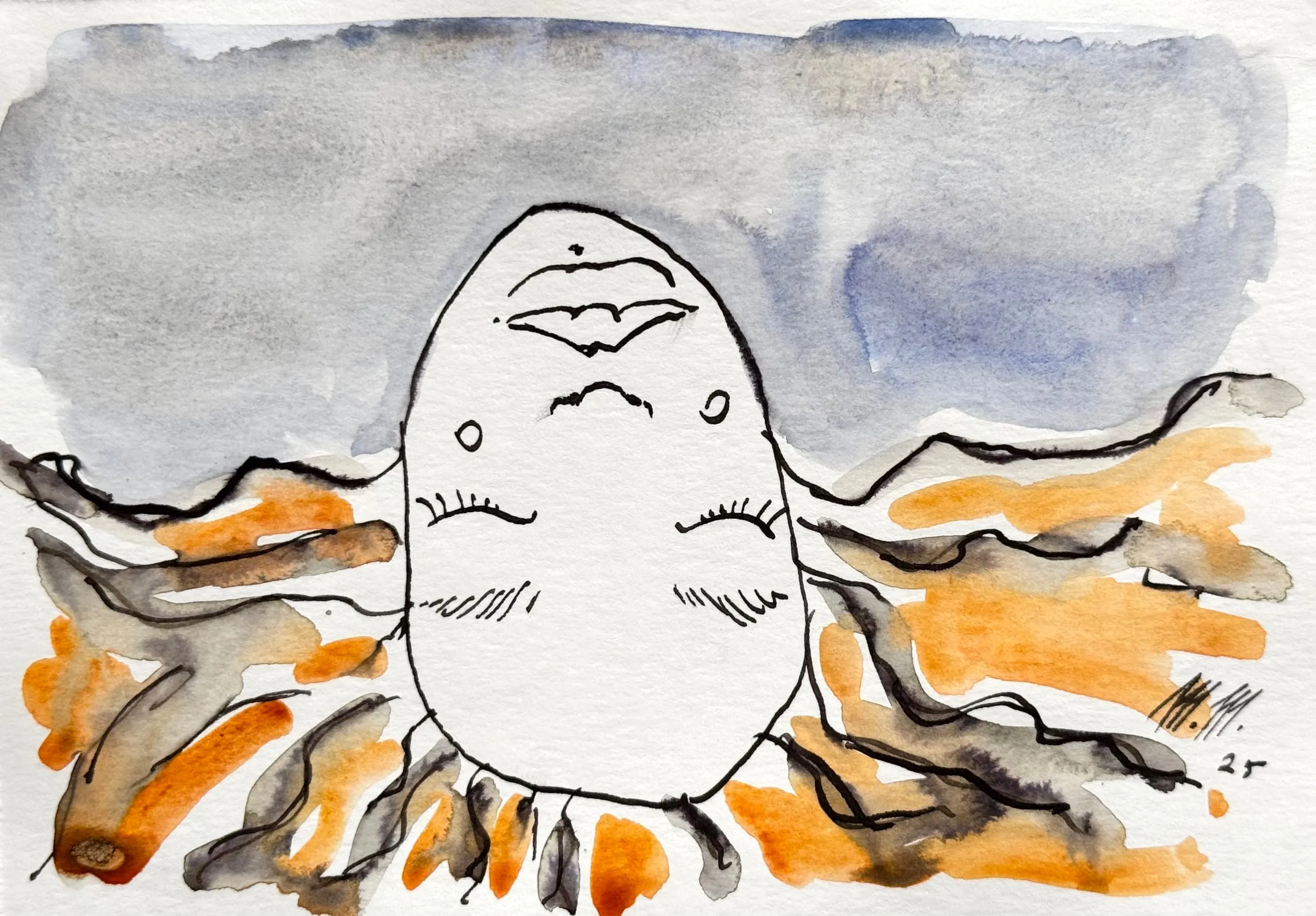 Untitled, 2025, ink and watercolour on paper
