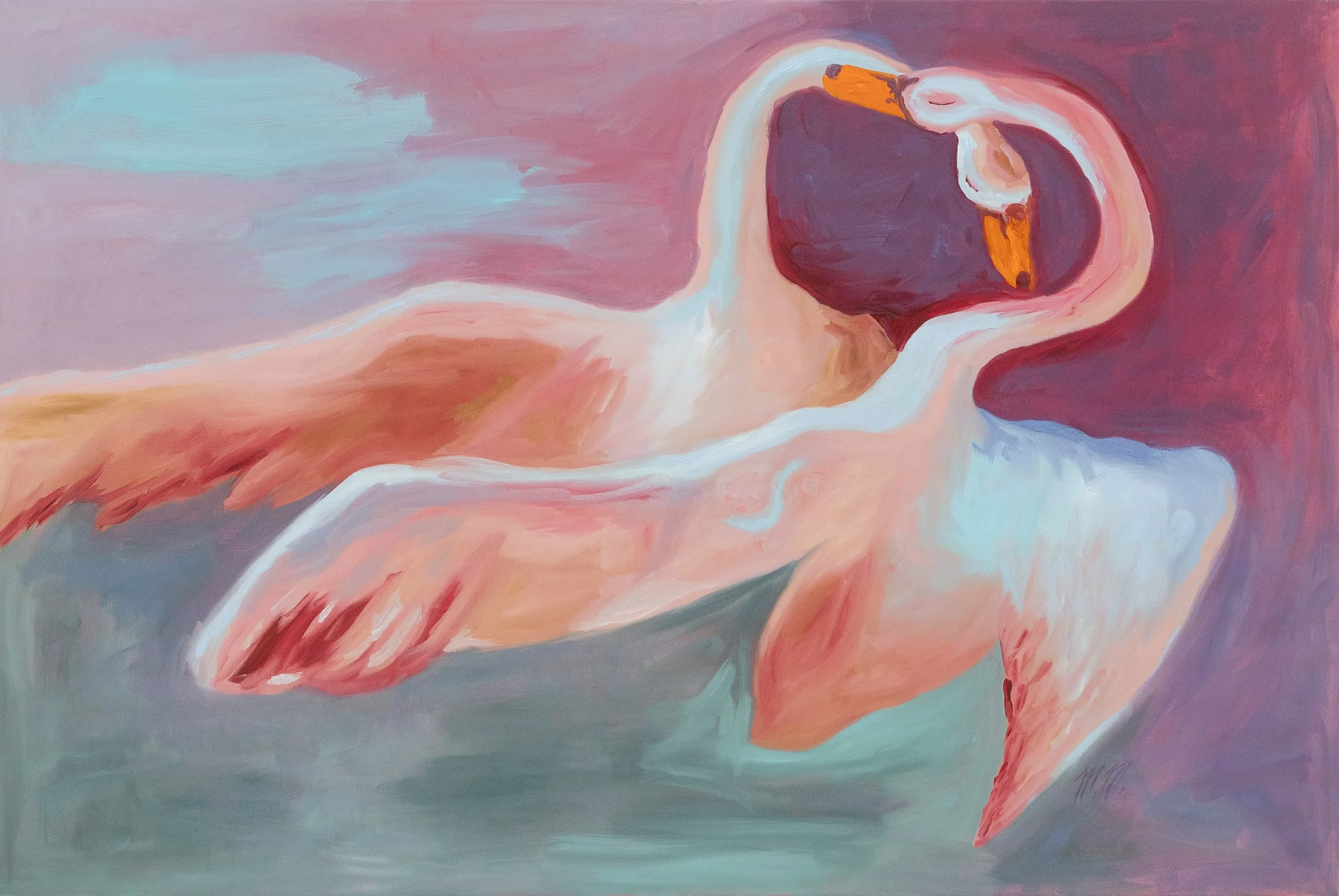 Let, 2024, huile sur toile, 100 × 70 cm
