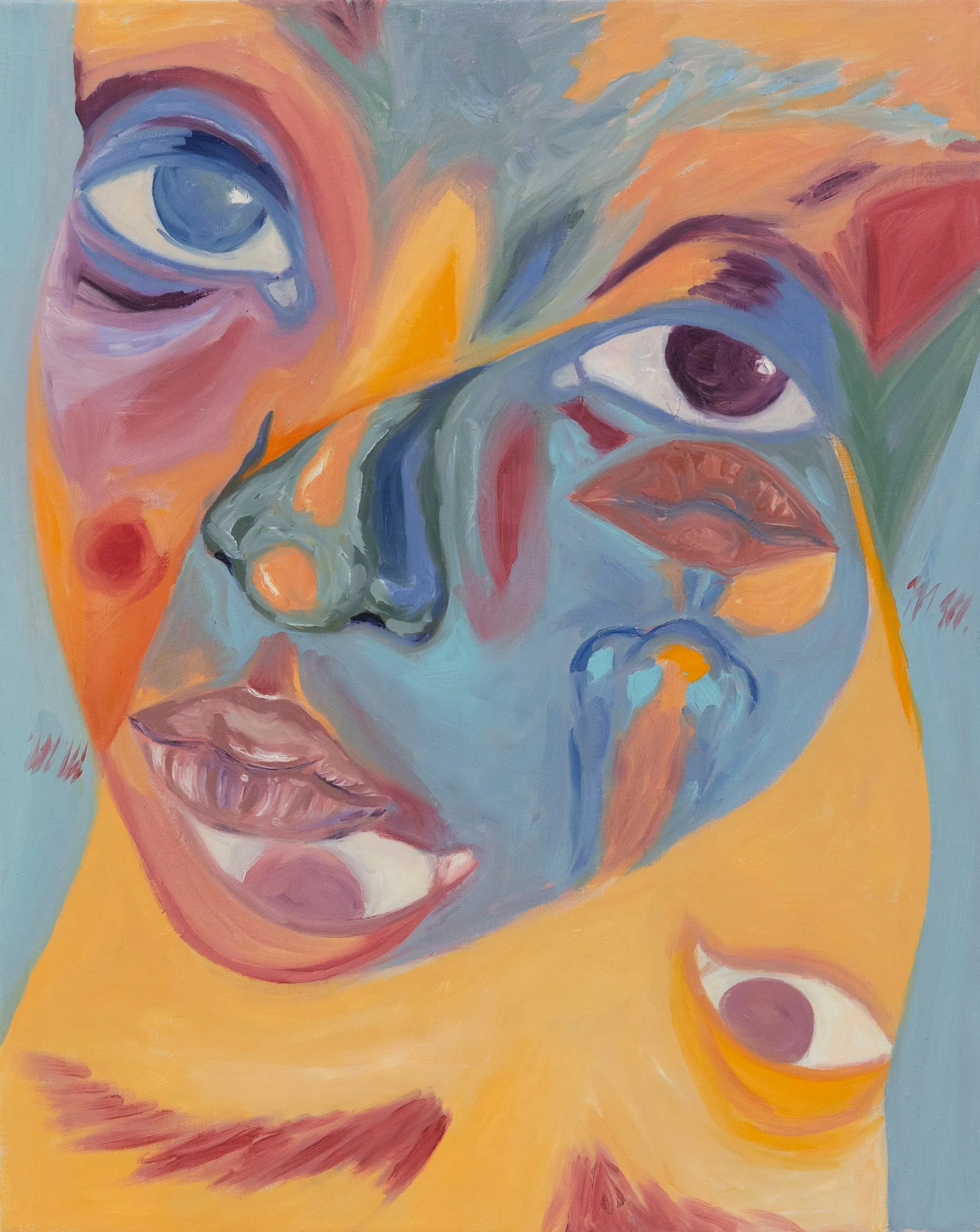Oboustranná, 2024, huile sur toile, 75 × 60 cm